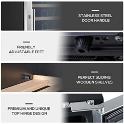 KRC-52SZF 4.2 Cu.ft 50 Bottle Single Zone Wine Refrigerator With S/S Door And Handle, Black -Wilton Shop 41HUqblZQaL