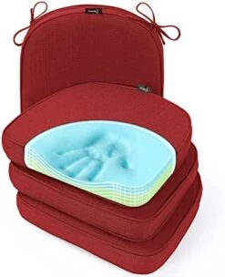 Gel Memory Foam Chair Cushions, FadeShield Water-, Stain-Resistant Durable Reversible Seat Cushion Pads With Ties For Indoor/Outdoor Kitchen Dining Office, 17"x16", Set Of 2, Heather Indigo 24 Gel Memory Foam Chair Cushions, FadeShield Water-, Stain-Resistant Durable Reversible Seat Cushion Pads With Ties For Indoor/Outdoor Kitchen Dining Office, 17"x16", Set Of 2, Heather Indigo -Wilton Shop 41HaQieaWuL. AC