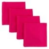 Unkins Reusable Cloth Napkins For Kids | 12”x12” | Thick, Absorbent, Durable | Machine Washable For Easy Care | Name Tag | Soft Cotton Fabric | Great For School Lunchboxes | Set Of 4 (Bright Pink)