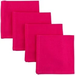 Unkins Reusable Cloth Napkins For Kids | 12”x12” | Thick, Absorbent, Durable | Machine Washable For Easy Care | Name Tag | Soft Cotton Fabric | Great For School Lunchboxes | Set Of 4 (Bright Pink) -Wilton Shop 41Hddn4a1OL. AC