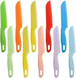 5 Pieces Kids Kitchen Knife Set, Toddler’Plastic Kitchen Knife Set - Kids Safe Cooking Knives, Chef Nylon Knife/Children's Fruit Knife, Cake Knife，Bread Knife, Lettuce Knife Or Salad Knife -Wilton Shop 41HeVAqzNvL. AC