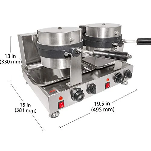 Belgian Waffle Maker | Waffle Iron | 360° Rotating Mechanism | 2 Round-Shape Waffles | Nonstick | 110V (DOUBLE) 4 Belgian Waffle Maker | Waffle Iron | 360° Rotating Mechanism | 2 Round-Shape Waffles | Nonstick | 110V (DOUBLE) - Image 2