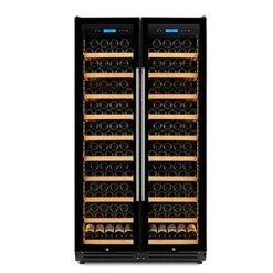 ADOORO Storage Fridge Electric Wine Coolers With Smart Temperature Control System Glass Door Dual Zone Wine Chiller