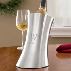 Sleek Elegance Personalized Stainless Steel Wine Chiller -Wilton Shop 41HxpjGBirL