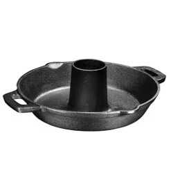 Bruntmor Pre-Seasoned Cast Iron Chicken Roaster Turkey Roasting Pan Use In Oven, Stove Or On Outdoor Grill Chicken Holder Roaster Pan
