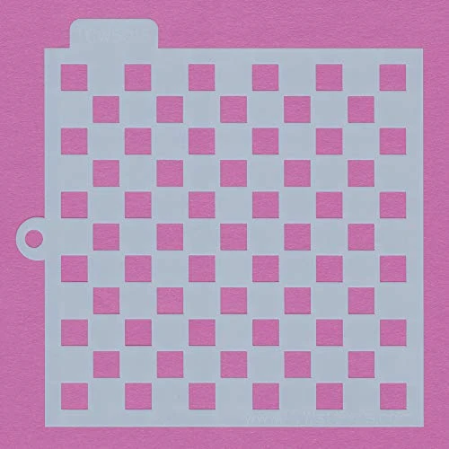 Ie Stencils For Decorating Or Airbrush, Food Safe Reusable Templates For Cakes, Cupcakes, Beverages And More, 10 Mil, 2 Pk, 5.5" X 5.5", Woodgrain/Checkerboard 6 Ie Stencils For Decorating Or Airbrush, Food Safe Reusable Templates For Cakes, Cupcakes, Beverages And More, 10 Mil, 2 Pk, 5.5" X 5.5", Woodgrain/Checkerboard - Image 4