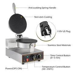 Commercial Ice Cream Cone Machine Waffle Cone Maker 110V Electric Stainless Steel Egg Roll Mold Nonstick Waffle Cone And Bowl Maker For Home Restaurant Use 1200W -Wilton Shop 41I1yoyYIGL