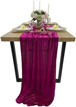 Uxurious Velvet Table Runner, 10ft Wedding Reception Decorations, 20x120inch Soft Velvet Fabric, Table Linen Overlay, Wedding Table Runners(Emerald Green, 20X120inch) -Wilton Shop 41I92KxAk5L. AC