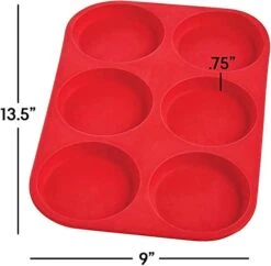 ’s Baking 43817 6-Cup Muffin Top Pan, Non-Stick European-Grade Silicone