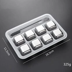 8pcs Stones With Tongs Stainless Steel Reusable Cubes Chilling Stones0 Reusable Stones Cubes Chilling Stones Reusable Stones Reusable Cubes Stainless Steel Reusable Cubes Cubes