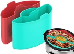Silicone Slow Cooker Divider Liners - Reusable 3-in-1 Liners, Silicone Divider Insert Fit For Hamilton Beach CrockPot 3, 4 Quart Oval Slow Cooker, BPA Free, Leakproof, Dishwasher Safe, Easy Cleanup -Wilton Shop 41IIFp6z0gL. AC