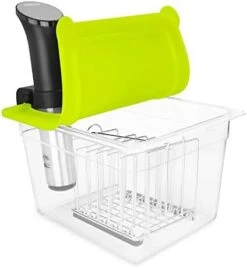 Sous Vide Container With Universal Silicone Lid And Sous Vide Rack And Container Sleeve Compatible With Anova All Models,Breville Joule, Instant Pot Sous Vide Cooker (KIT-TY-GJ) -Wilton Shop 41ILB2crigL. AC