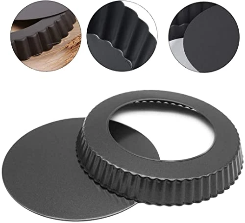 On-Stick Round Tart Pan With Removable Bottom, Fluted Heavy Duty Pie Pizza Pan Loose Bottom Ideal For Baking Pies, Tarts, Quiches And Pans,11inch 3 On-Stick Round Tart Pan With Removable Bottom, Fluted Heavy Duty Pie Pizza Pan Loose Bottom Ideal For Baking Pies, Tarts, Quiches And Pans,11inch