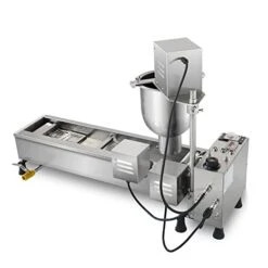 Commercial Automatic Single Row Donut Maker Machine, 7L Hopper Electric Frying Donuts Maker With 3 Sizes Moulds, 110V Doughnut Making Machine With Intelligent Control Panel (800PCS/H)