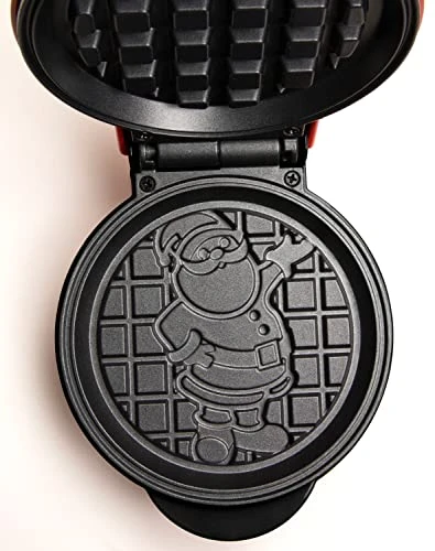 MyMini Personal Electric Santa Waffle Maker, Holiday Themed, 5-Inch Cooking Surface, Hash Browns, French Toast, Grilled Cheese, Quesadilla, Brownies, Cookies, Red 3 MyMini Personal Electric Santa Waffle Maker, Holiday Themed, 5-Inch Cooking Surface, Hash Browns, French Toast, Grilled Cheese, Quesadilla, Brownies, Cookies, Red