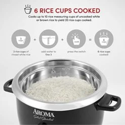 Select Stainless Rice Cooker & Warmer With Uncoated Inner Pot, 3-Cup(uncooked)/6-Cup(cooked)/ 1.2Qt, ARC-753SGB, Black 13 Select Stainless Rice Cooker & Warmer With Uncoated Inner Pot, 3-Cup(uncooked)/6-Cup(cooked)/ 1.2Qt, ARC-753SGB, Black -Wilton Shop 41Iilj5km6L