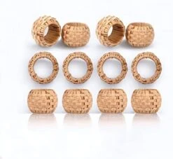 Napkin Rings Set Of 12, Rattan Napkin Holders, Napkin Rings Bulk For Party Decoration, Dinning Table, Everyday, Family Gatherings - A Great Tabletop Décor - Natural -Wilton Shop 41J zyDD9L. AC