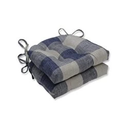 Indoor Check Please Lakeland Chair Pads, 2 Count (Pack Of 1), Blue