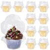 Plastic Individual Cupcake Containers, 100 Pcs Clear Cupcake Boxes, Disposable Cupcake Holders With Lid, Single Compartment Muffin Carrier For Wedding, Baby Shower, Stackable, Standard Size -Wilton Shop 41J8gdqrjtL