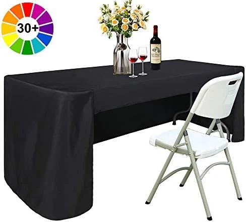 6 FT Rectangle Dinner Tablecloth Table Cover For Rectangular Table In Washable Polyester Great For Buffet Table, Parties, Birthday, Wedding Housewares (Black) 8 6 FT Rectangle Dinner Tablecloth Table Cover For Rectangular Table In Washable Polyester Great For Buffet Table, Parties, Birthday, Wedding Housewares (Black) - Image 6