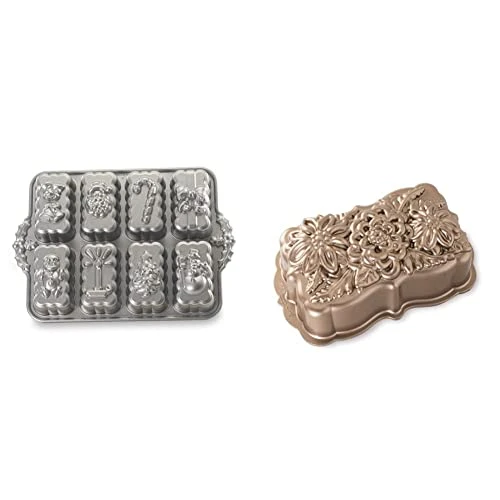 Nordic Ware Holiday Mini Loaves Pan & Wildflower Loaf Pan, 6-Cup, Toffee 3 Nordic Ware Holiday Mini Loaves Pan & Wildflower Loaf Pan, 6-Cup, Toffee