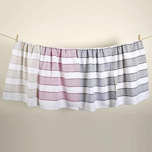 Stripe Kitchen Towels | Pack Of 6 | 18 X 28 Inches | Highly Absorbent |100% Cotton Dish Towels | Tea Towels | Bar Towels | Red 7 Stripe Kitchen Towels | Pack Of 6 | 18 X 28 Inches | Highly Absorbent |100% Cotton Dish Towels | Tea Towels | Bar Towels | Red - Image 5