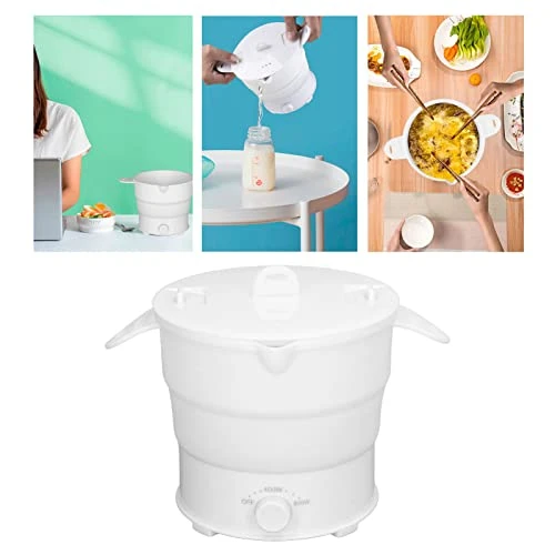 Portable Electric Hot Pot, Control Knob Electric Hot Pot Cooker 2 Speeds Collapsible Uniform Heating For Office For Dormitory(#2) 4 Portable Electric Hot Pot, Control Knob Electric Hot Pot Cooker 2 Speeds Collapsible Uniform Heating For Office For Dormitory(#2) - Image 2