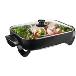 Large Capacity Nonstick Electric Skillet - Serves 4 To 6 People (16 Inch)