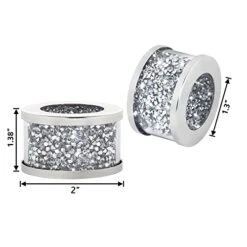 Silver Diamond Napkin Ring Glass Framed, Crystal Dinning Cloth Rings Set Of 4 Piece, Glam Serviette Buckle Cloth Holder Sparkle Bling Crushed Diamond Table Decor Accessories -Wilton Shop 41Jhj2ZtIHL