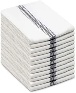 - Scandia Stripe 12 Pack - Pure Cotton - Professional Commercial Restaurant Grade Kitchen Dish Tea Towel Cloth Napkins - Low Lint Sturdy Weave - Reusable - 16x28-30 Ounces - Charcoal 18 - Scandia Stripe 12 Pack - Pure Cotton - Professional Commercial Restaurant Grade Kitchen Dish Tea Towel Cloth Napkins - Low Lint Sturdy Weave - Reusable - 16x28-30 Ounces - Charcoal -Wilton Shop 41JoHGrvVZL. AC