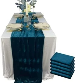 Uxurious Velvet Table Runner, 10ft Wedding Reception Decorations, 20x120inch Soft Velvet Fabric, Table Linen Overlay, Wedding Table Runners(Emerald Green, 20X120inch) -Wilton Shop 41Jr2VAR8gL. AC