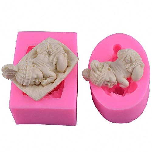 2Pcs 3D Sleeping Baby Silicone Chocolate Candy Fondant Mold Handmade Soap Candle Mold Baby Shower Party 1st Birthday Party Cake Topper Decoration Tools 3 2Pcs 3D Sleeping Baby Silicone Chocolate Candy Fondant Mold Handmade Soap Candle Mold Baby Shower Party 1st Birthday Party Cake Topper Decoration Tools