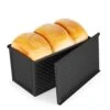 Flexzion Pullman Loaf Pan With Lid Bread Loaf Pan For Homemade Bread 1lb Dough Capacity Black Corrugated Square Bread Mold, Cake, Sandwich Sourdough, Toast Form Pullman Bread Pan With Lid (2 Pack) -Wilton Shop 41JtkgP6BFL