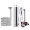 French Press 34oz, Double Insulated 304 Stainless Steel Coffee Press,Stainless Steel French Press With 5 Extra Fliters And 3 Additional Coffee Set(34oz, Sliver) -Wilton Shop 41K4s1hz3xL