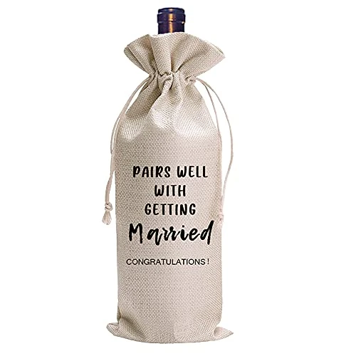 Wedding Wine Bag,Linen Wine Gift Bag,Wedding Couples, Bride And Groom Gift,Wedding Gift,Reusable Wine Bag -Pairs Well With Getting Married 3 Wedding Wine Bag,Linen Wine Gift Bag,Wedding Couples, Bride And Groom Gift,Wedding Gift,Reusable Wine Bag -Pairs Well With Getting Married