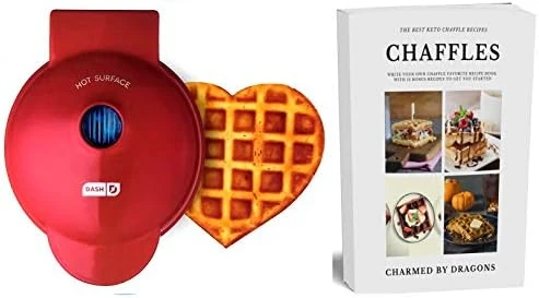 MINI Waffle Iron 4" HEART With The Best Keto Chaffle Recipe Book And Journal By Charmed By Dragons (4 Inch MINI RED HEART) 10 MINI Waffle Iron 4" HEART With The Best Keto Chaffle Recipe Book And Journal By Charmed By Dragons (4 Inch MINI RED HEART) - Image 8