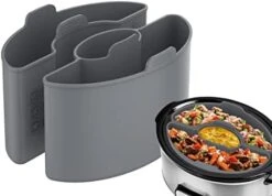 Silicone Slow Cooker Divider Liners - Reusable 3-in-1 Liners, Silicone Divider Insert Fit For Hamilton Beach CrockPot 3, 4 Quart Oval Slow Cooker, BPA Free, Leakproof, Dishwasher Safe, Easy Cleanup -Wilton Shop 41KLzrZEm0L. AC