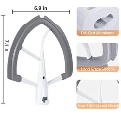 MTZRFLL Flex Edge Beater For 6 Quart KitchenAid Bowl-Lift Stand Mixer, Kitchen Aid Mixer Accessory Replacement, Mixer Paddle Attachment With Silicone Edge (grey) -Wilton Shop 41KRogwHdUL
