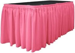 Polyester Poplin Table Skirt For Rectangle Tables, Pleat Fabric For Wedding Banquet Trade Show, 30-Foot By 29-Inch Long With 15 L-Clips, Rust -Wilton Shop 41KU24caFQL. AC