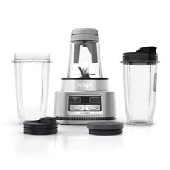 Ninja SS101 Foodi Smoothie Maker & Nutrient Extractor* 1200 WP, 6 Functions Smoothies, Extractions*, Spreads, SmartTORQUE, 14-oz. Smoothie Maker, (2) To-Go Cups & Lids, Silver