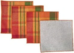 Harvest Plaid 2 Layers Reversible Design Terracotta Cotton Placemats 13" W X 19" L, Set Of 4 - Autumn Plaid Table Mats For Home Decor, Thanksgiving, Holiday And Special Occasion -Wilton Shop 41KZLifYlEL. AC