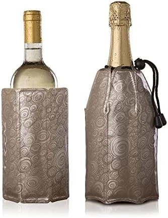 Active Champagne Cooler Set - Reusable, Flexible Wine Bottle Cooler - Platinum - Champagne Cooler Sleeve For Standard Size Bottles - Insulated Champagne Bottle Chiller To Keep Cold 9 Active Champagne Cooler Set - Reusable, Flexible Wine Bottle Cooler - Platinum - Champagne Cooler Sleeve For Standard Size Bottles - Insulated Champagne Bottle Chiller To Keep Cold - Image 7