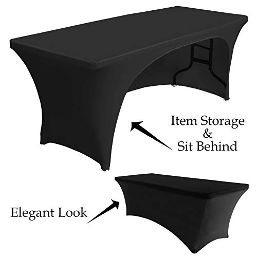 Spandex Open Back Table Cover 6 Ft. Fitted Polyester Tablecloth Stretch Spandex Tablecover Table Toppers 30+ Colors 4 Spandex Open Back Table Cover 6 Ft. Fitted Polyester Tablecloth Stretch Spandex Tablecover Table Toppers 30+ Colors - Image 2