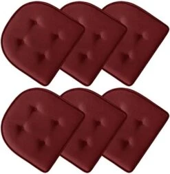 U-Shaped Chair Cushions For Dining Chairs 4 Pack, Memory Foam Chair Pads With Tufted Design And Non-Slip Backing, 17" X 16", Scuba Green -Wilton Shop 41Kv84WZ2L. AC