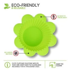 Silicone Cupcake Mold Liners Holders Baking Supplies Flower Shaped Muffin Liner Set Of 12 9 Silicone Cupcake Mold Liners Holders Baking Supplies Flower Shaped Muffin Liner Set Of 12 -Wilton Shop 41KwL85jUXL