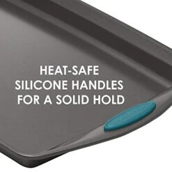 Nonstick Bakeware Set With Grips Includes Nonstick Baking Pans, Baking Sheet And Nonstick Bread Pan - 5 Piece, Gray With Marine Blue Handles -Wilton Shop 41KyBhwDR9L