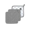 Oven Pot Holders 100% Cotton,7x7 Inches,3 Packs,Perfect For Cooking, Baking, Serving, BBQ Or Dinner Party (Gray, 3) -Wilton Shop 41L0PL62teL