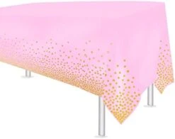 54" X 108" 4 Pack Blue Disposable Party Tablecloth For Rectangle Table Gold Stamping Dot Confetti Rectangular Plastic Table Cover For Baby Shower Party Birthday Engagement Wedding -Wilton Shop 41L4LNpENNL. AC