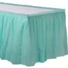 AMSCAN Disposable Pleated Party Table Skirt In Solid Color Tableware, Robin's Egg Blue, Plastic, 14' X 29", One Size 1 AMSCAN Disposable Pleated Party Table Skirt In Solid Color Tableware, Robin's Egg Blue, Plastic, 14' X 29", One Size -Wilton Shop 41LIwHflzgL
