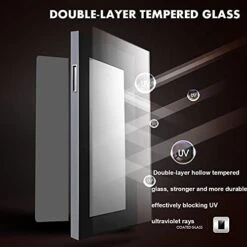 QLIGHA Thermostat Electronic Wine Cabinet, LED Small Wine Refrigerator With Glass Door (8 Bottles), 12-18°C Low Noise Independent Wine Cabinet With Fridge Space -Wilton Shop 41LQm2sTg6S